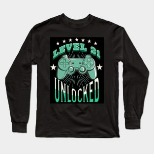 level 21 unlocked, funny gamer Long Sleeve T-Shirt